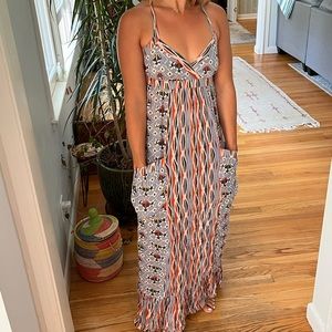 Ecote Anthropologie Ikat Cotton Maxi